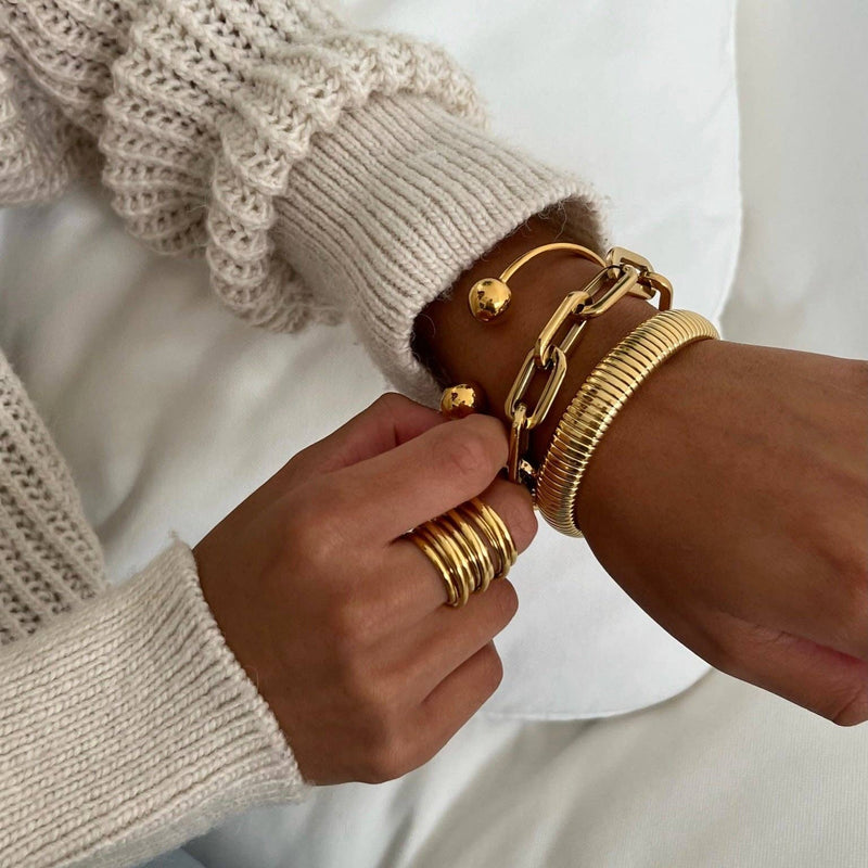 Ellie Vail Jewelry - Ellie Vail - Sandra Coil Bangle Bracelet - Gold