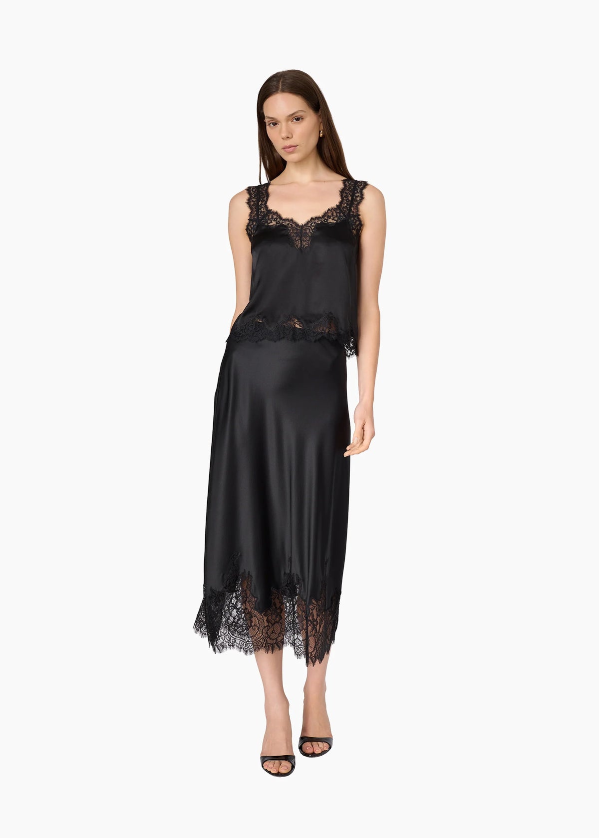 CAMI NYC TONY SILK CAMISOLE BLACK BUTTERY SOFT SILK