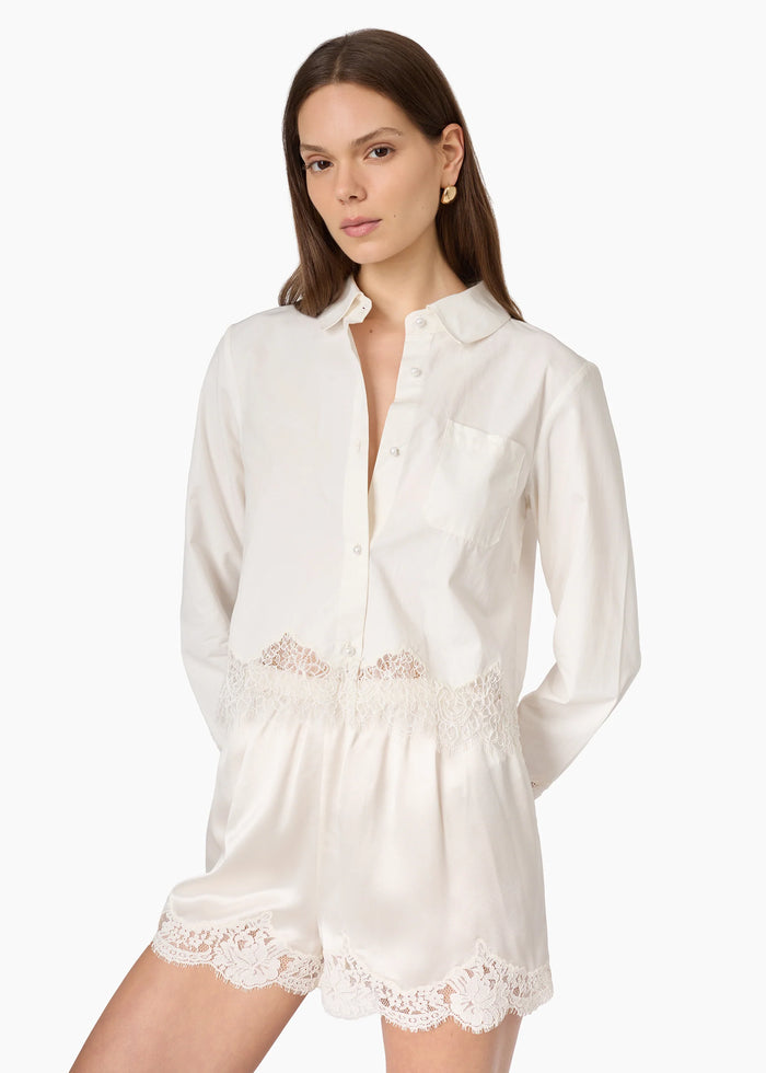CAMI NYC NAPIER COTTON POPLIN SHIRT WHITE COTTON POPLIN