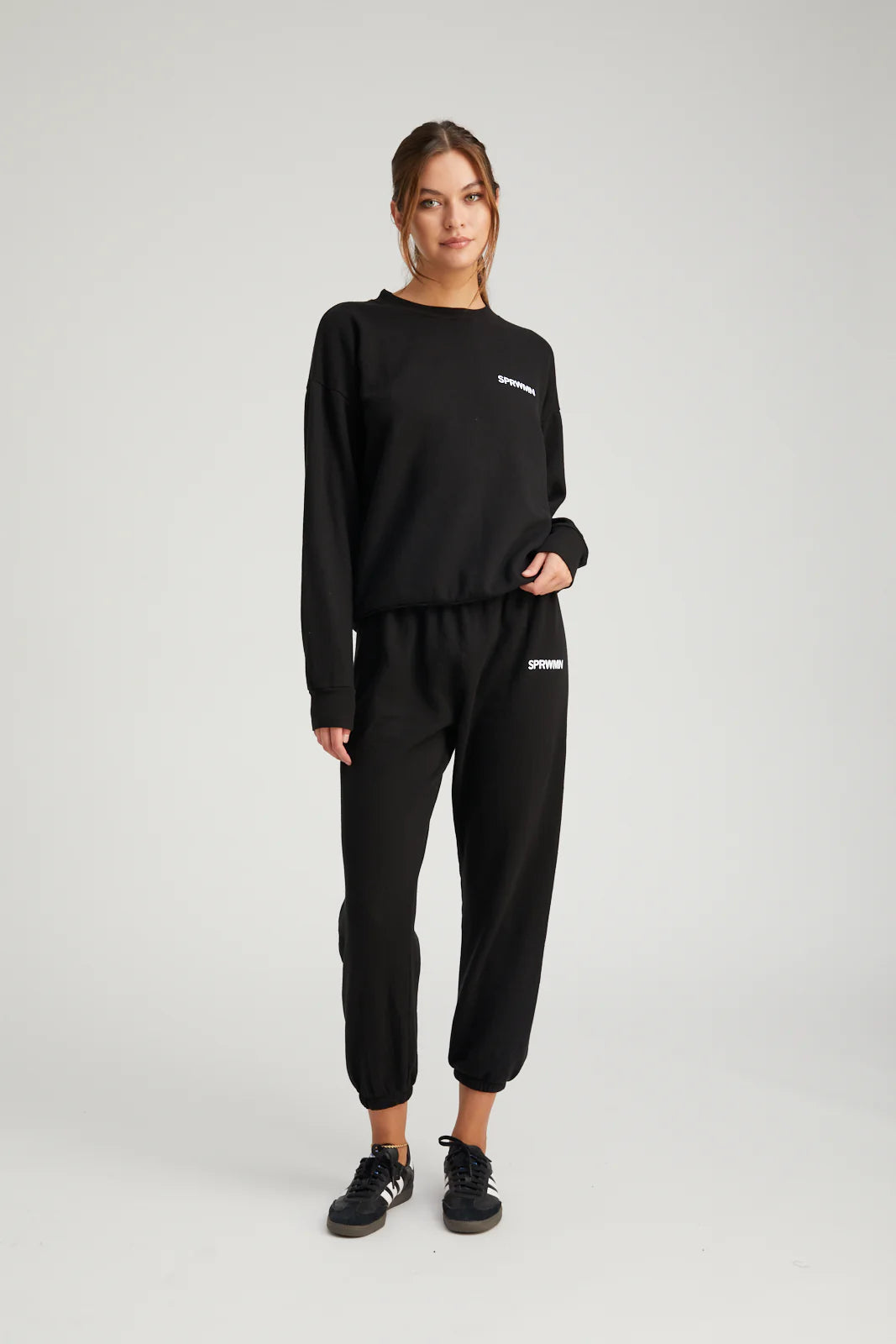 SPRWMN BLACK LOGO SWEATSHIRT