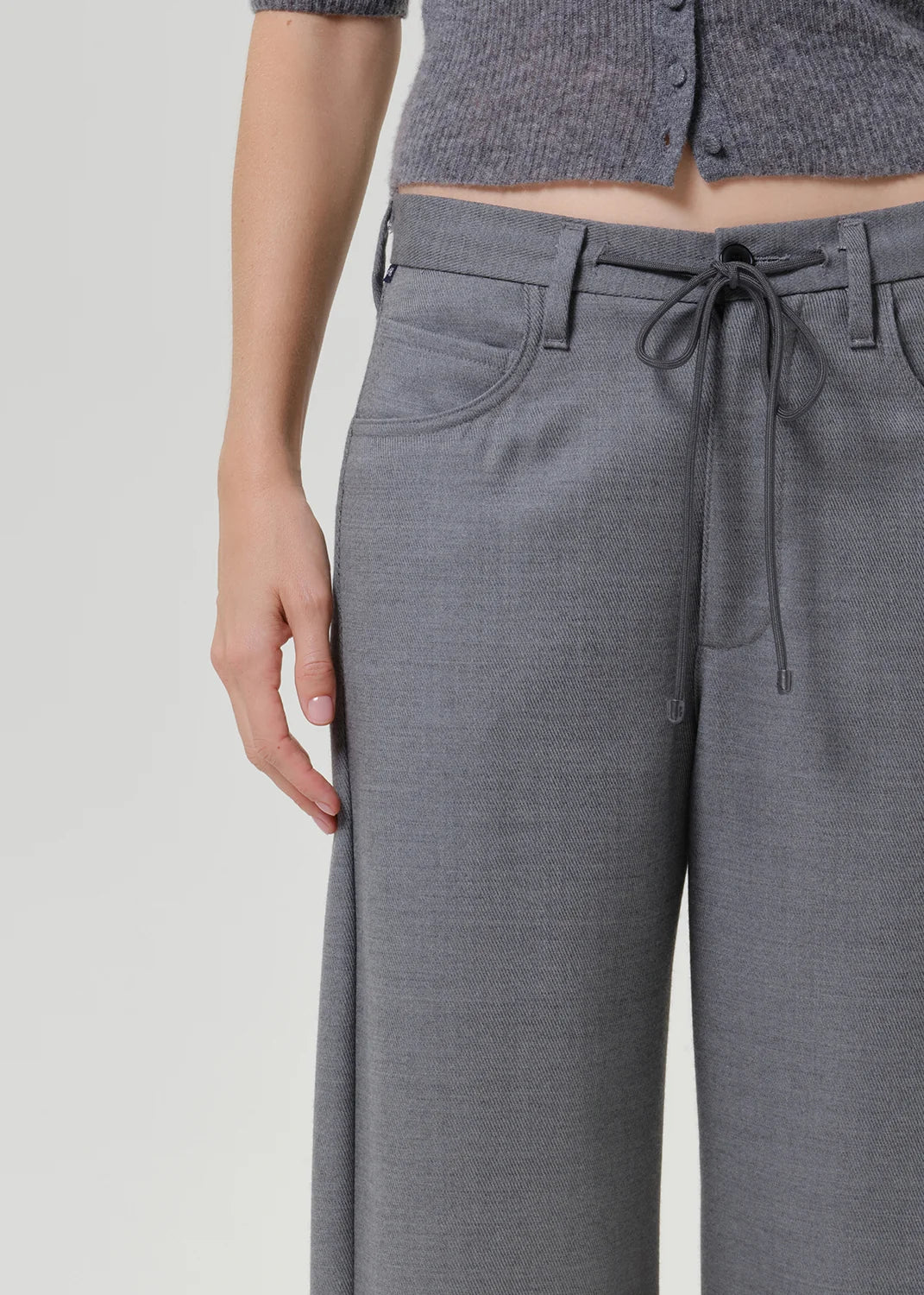 Citizens Of Humanity Brynn Drawstring Italian Virgin Wool Trouser In Gris