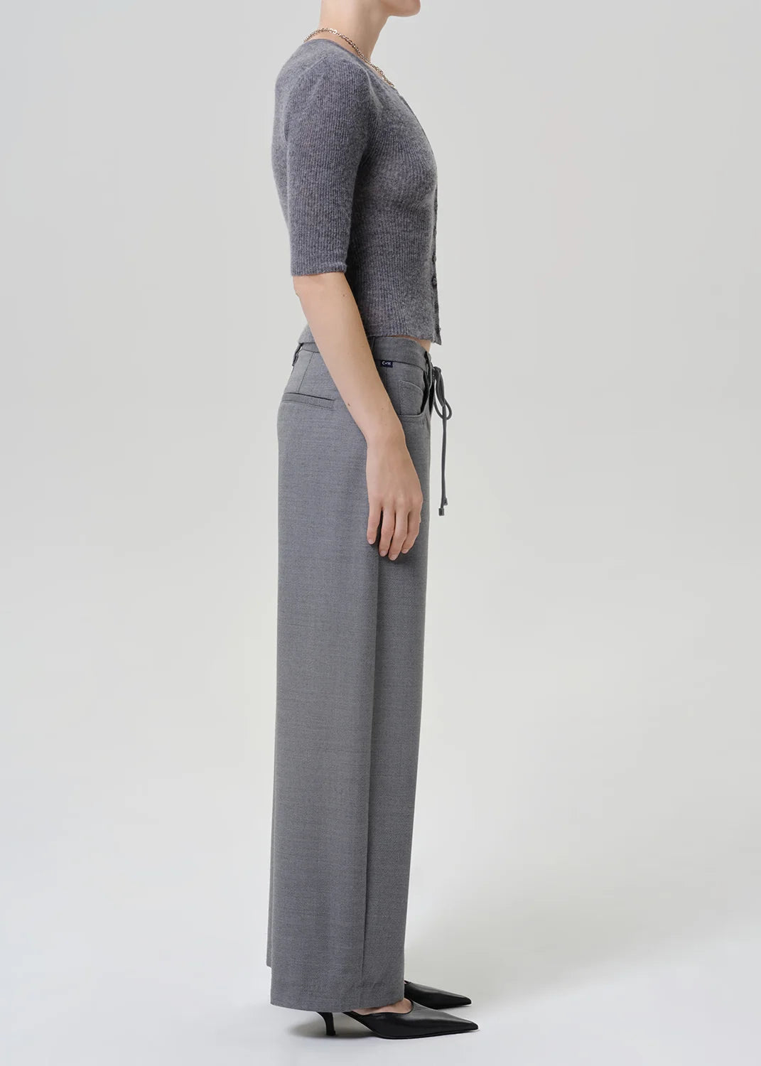 Citizens Of Humanity Brynn Drawstring Italian Virgin Wool Trouser In Gris