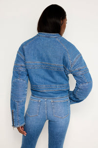 Good American DENIM MOTO JACKET Indigo684