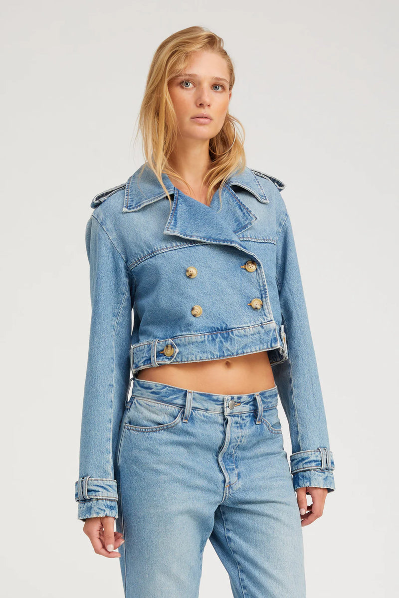 SPRWMN  PARADIS CROPPED DENIM TRENCH