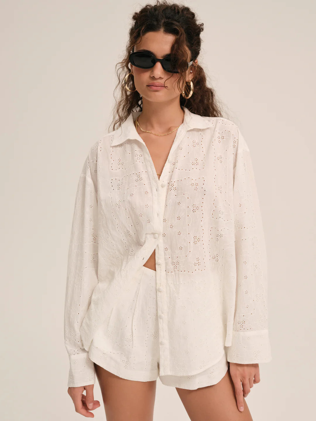 For Love & Lemons Handkerchief Button-Up Shirt