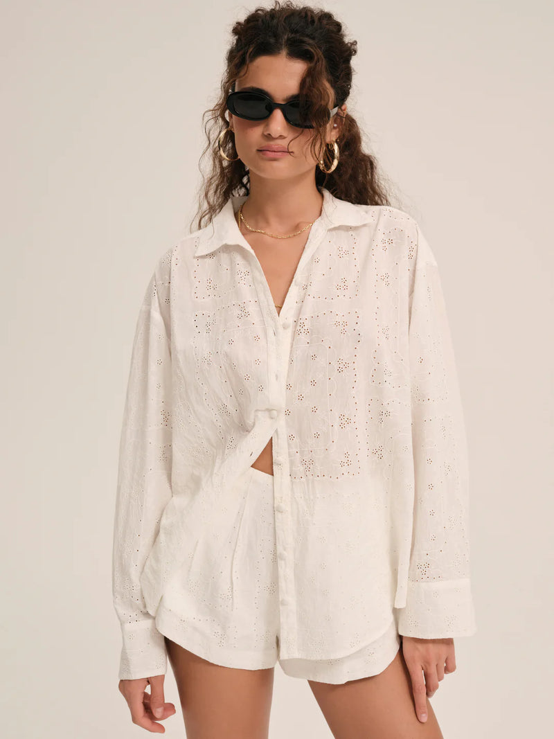 For Love & Lemons Handkerchief Button-Up Shirt