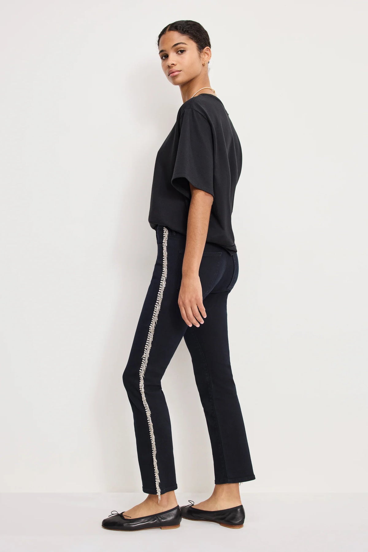 Good American Good Legs Straight Diamond Jeans Black411