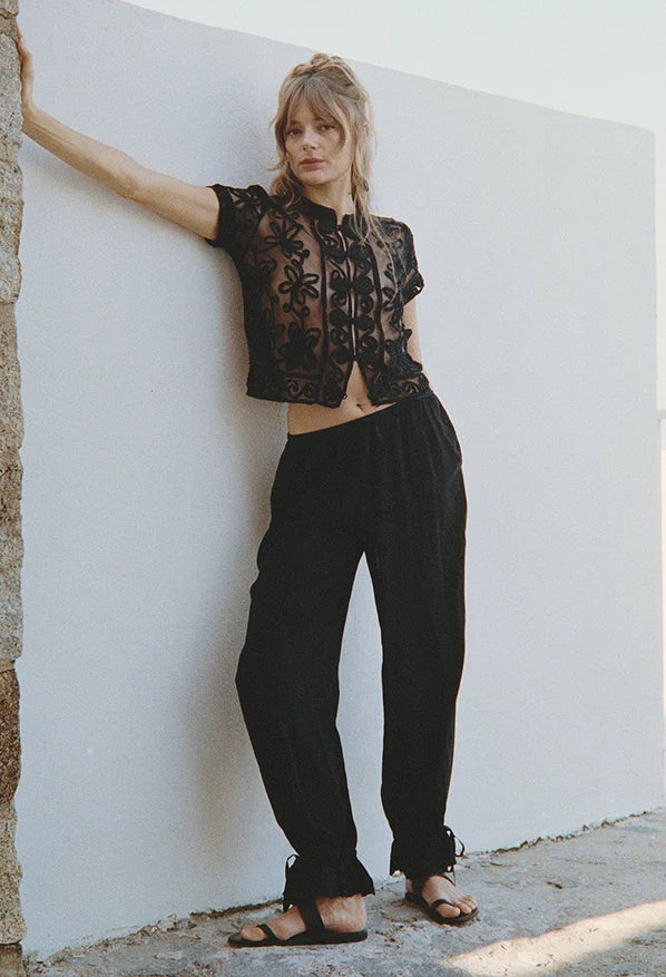 Ciao Lucia Pauli Black Silk Pant