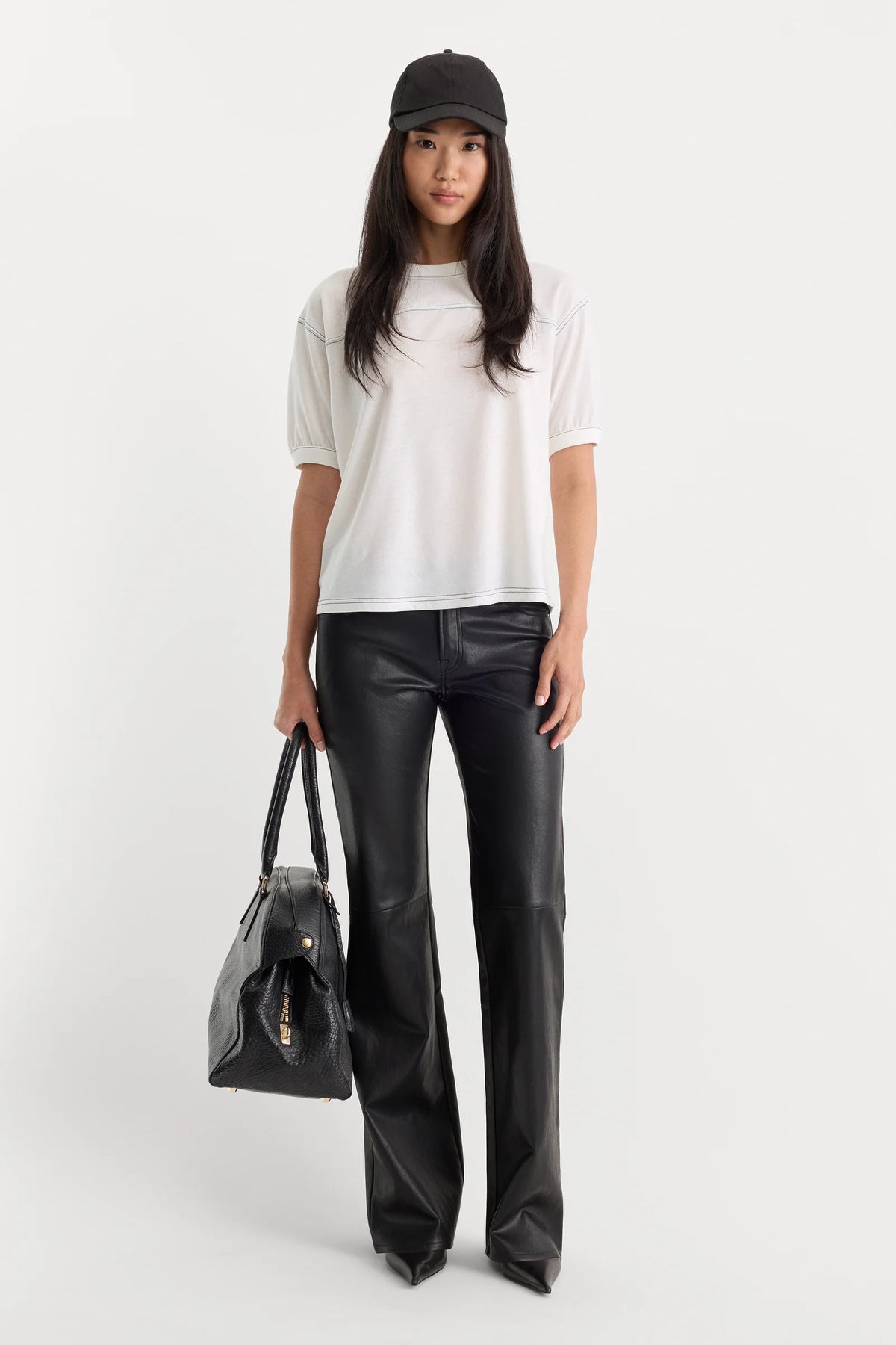Good American Better Than Leather Low Rise Bootcut Color: Black001
