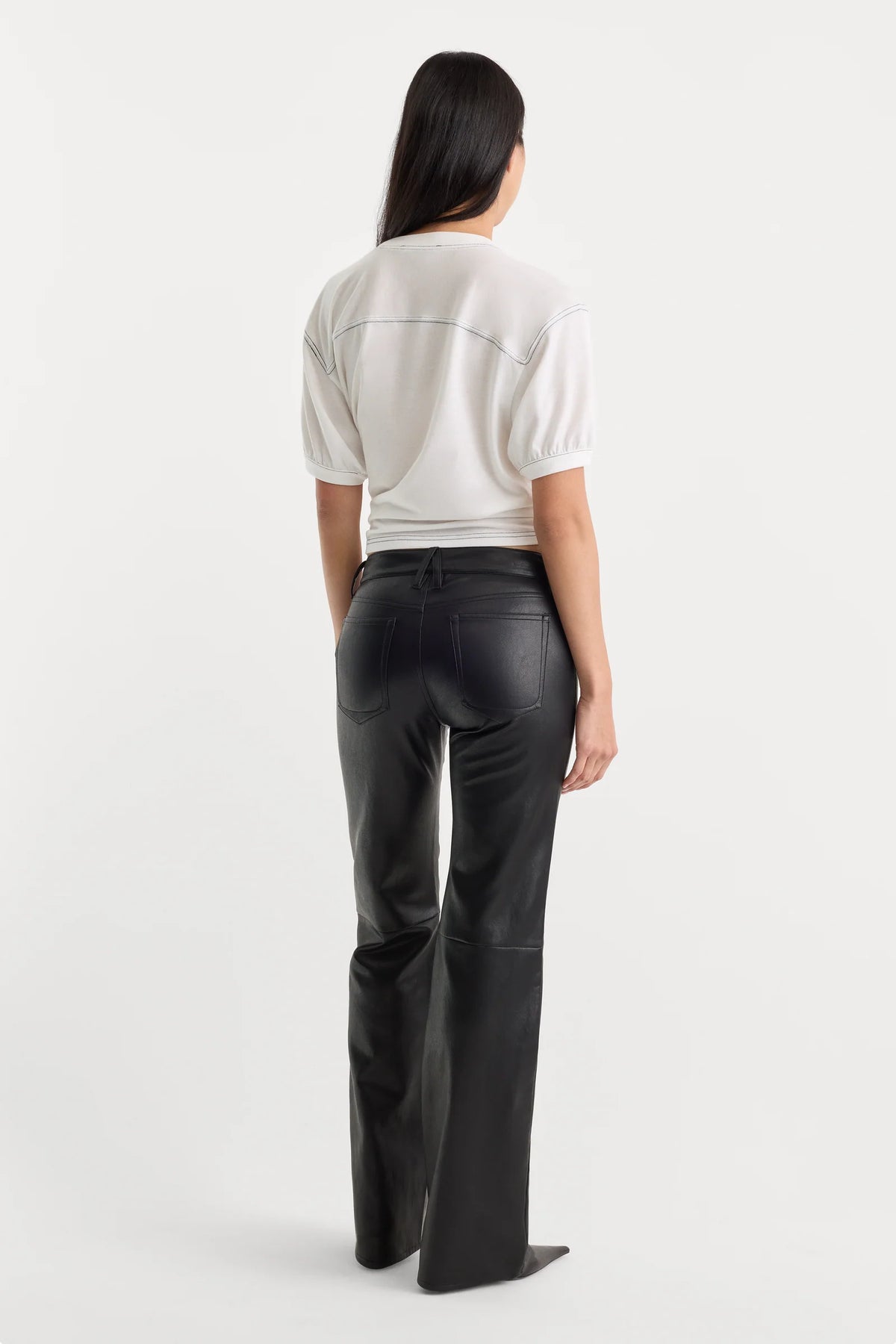 Good American Better Than Leather Low Rise Bootcut Color: Black001