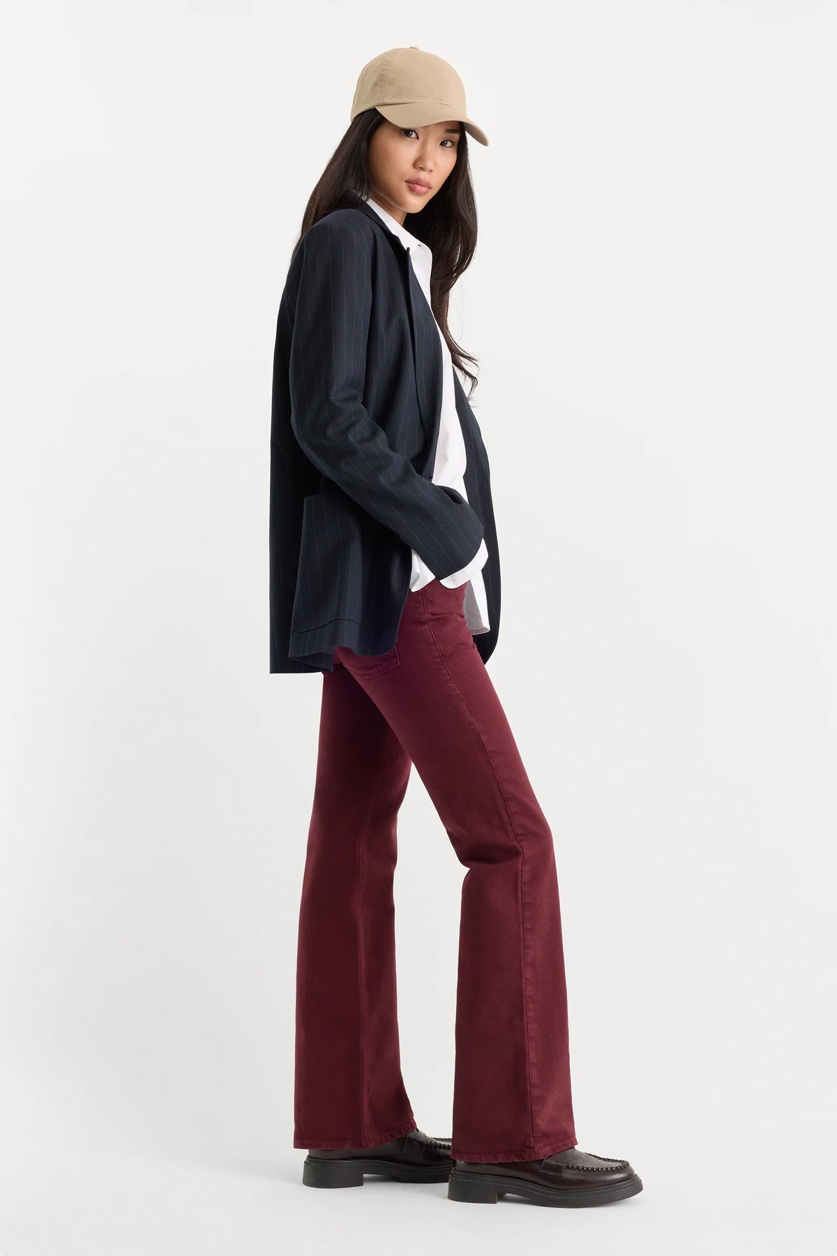 Good American Vintage Low Rise Bootcut Jeans - Berry Noir