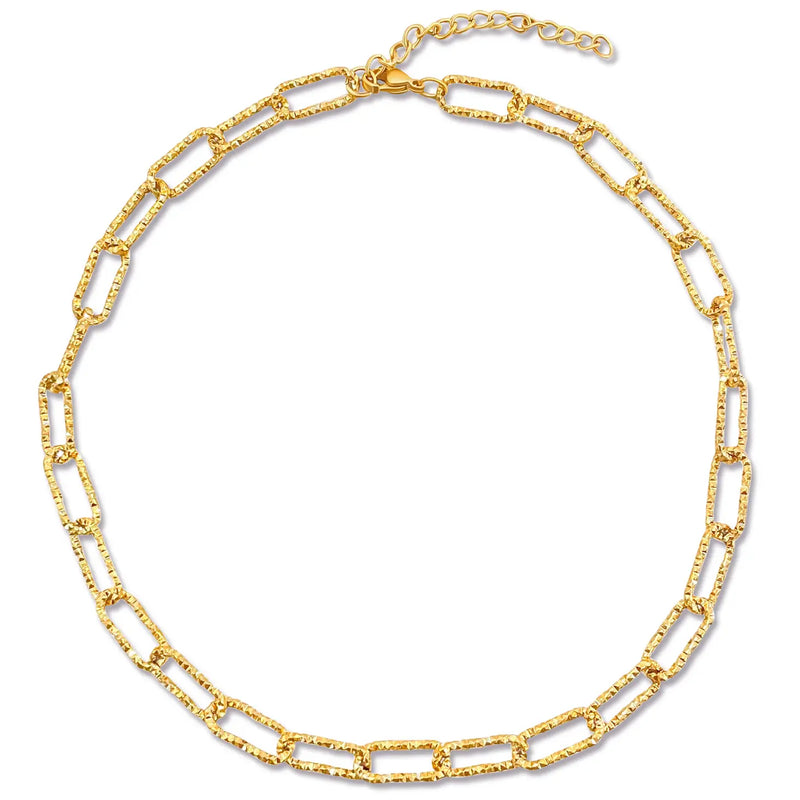 Ellie Vail - Fabiola Textured Paper Clip Chain Necklace