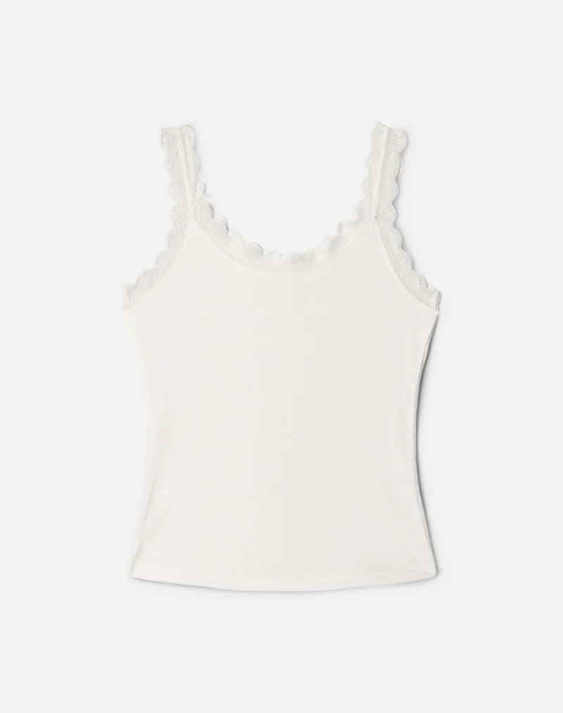 RE/DONE Raechel Tank in Vintage White
