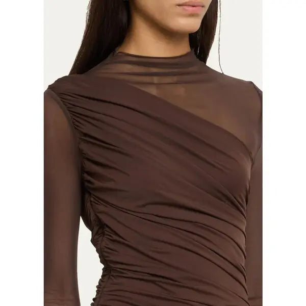 SEROYA  Dane Mesh Midi Dress