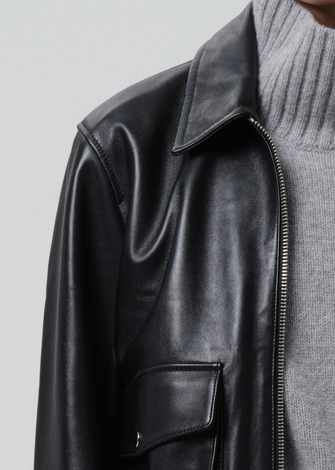 Citizens Of Humanity Zip Front Bomber Jacket In Black
