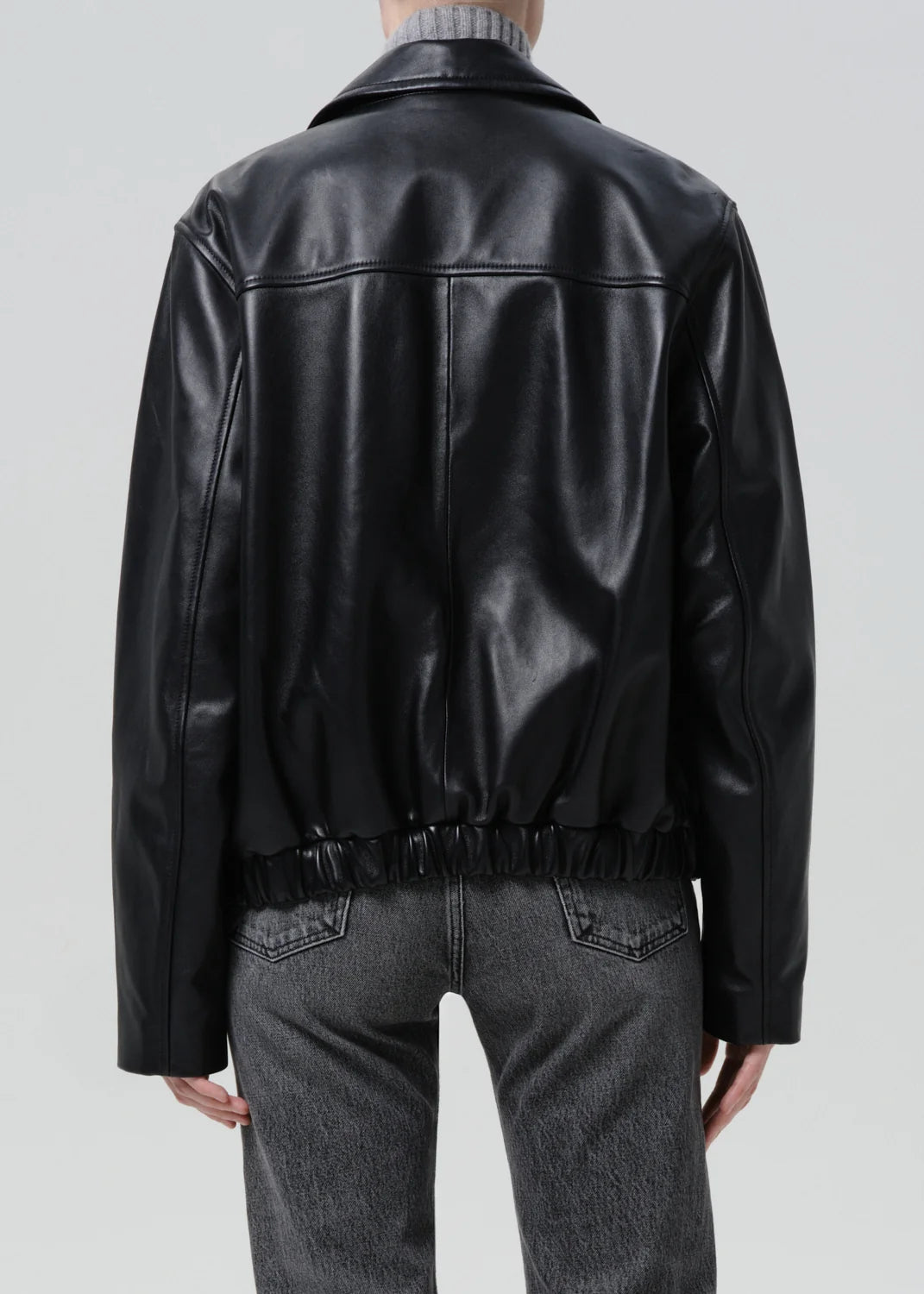 Citizens Of Humanity Zip Front Bomber Jacket In Black