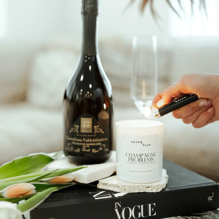 Haven and Flux Champagne Problems - Coconut Soy Wood Wick Candle