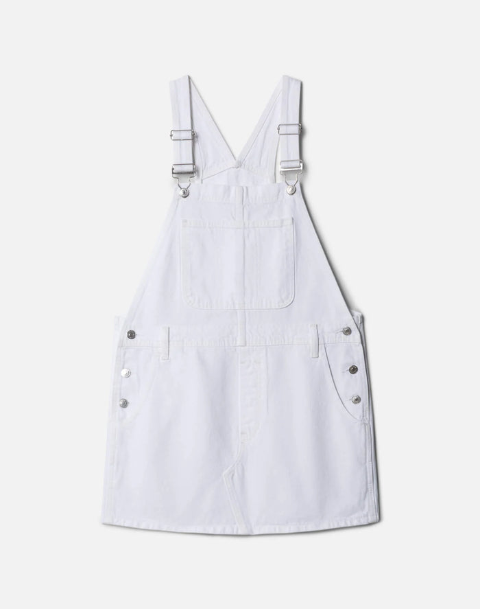 RE/DONE THE OVERALL DRESS WHITE