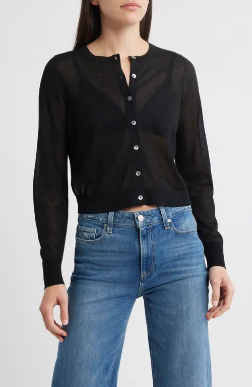 RAILS Lakelyn Fine Knit Cardigan In Black