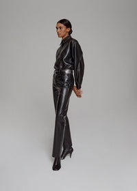 Agolde RECYCLED LEATHER 90'S PINCH WAIST LONG IN DETOX