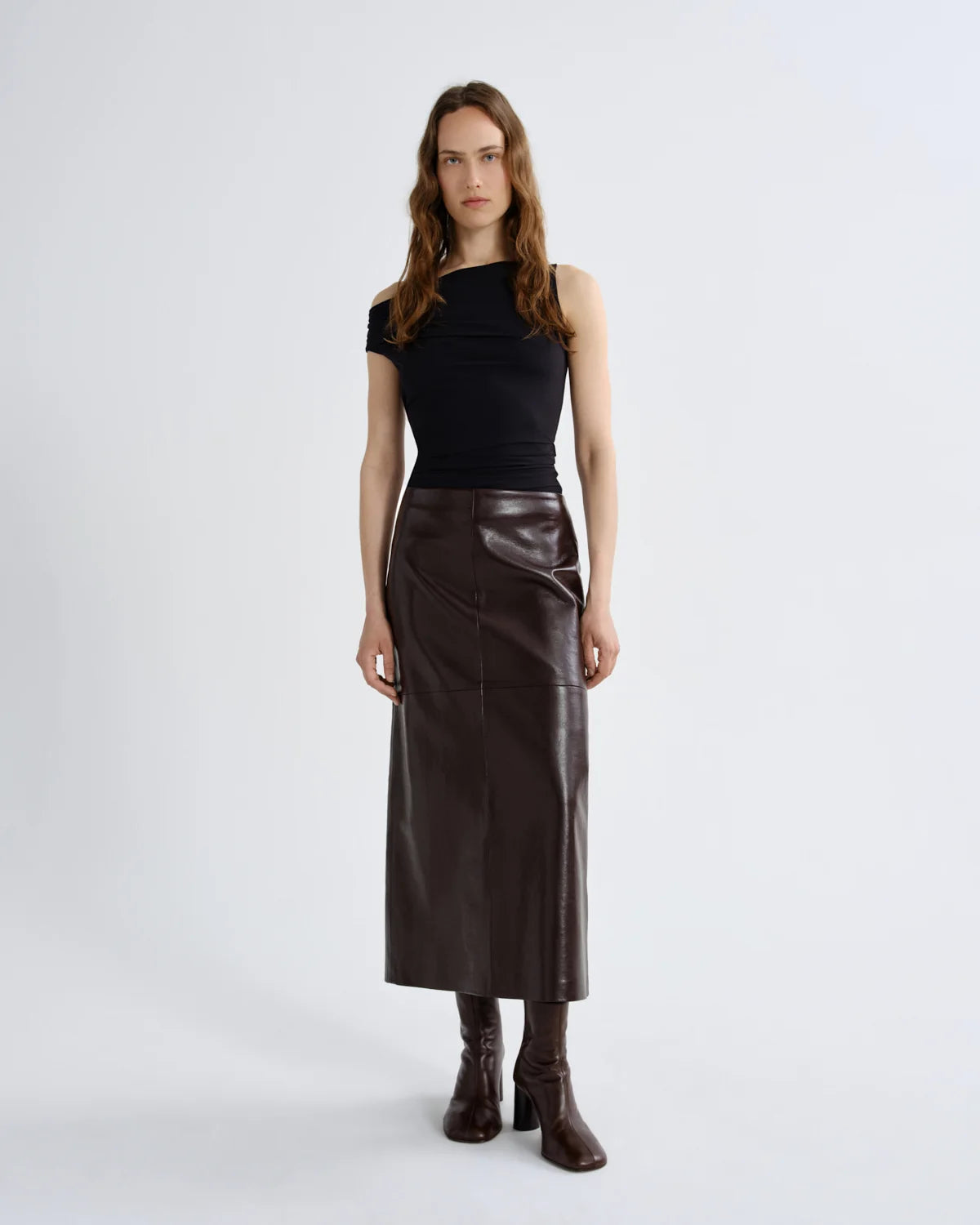 AGOLDE HIKSON SKIRT (RECYCLED LEATHER) Madera