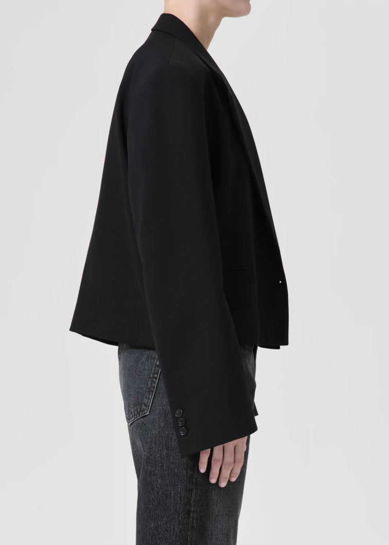 Agolde SHOREDITCH SKI CLUB X AGOLDE CALLIE CROPPED BLAZER IN BLACK