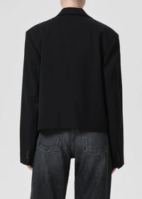 Agolde SHOREDITCH SKI CLUB X AGOLDE CALLIE CROPPED BLAZER IN BLACK