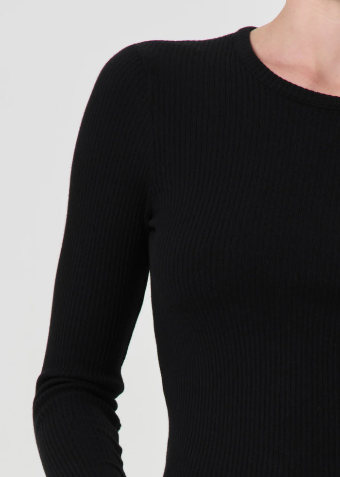 Agolde ALMA SHRUNKEN CREWNECK IN BLACK