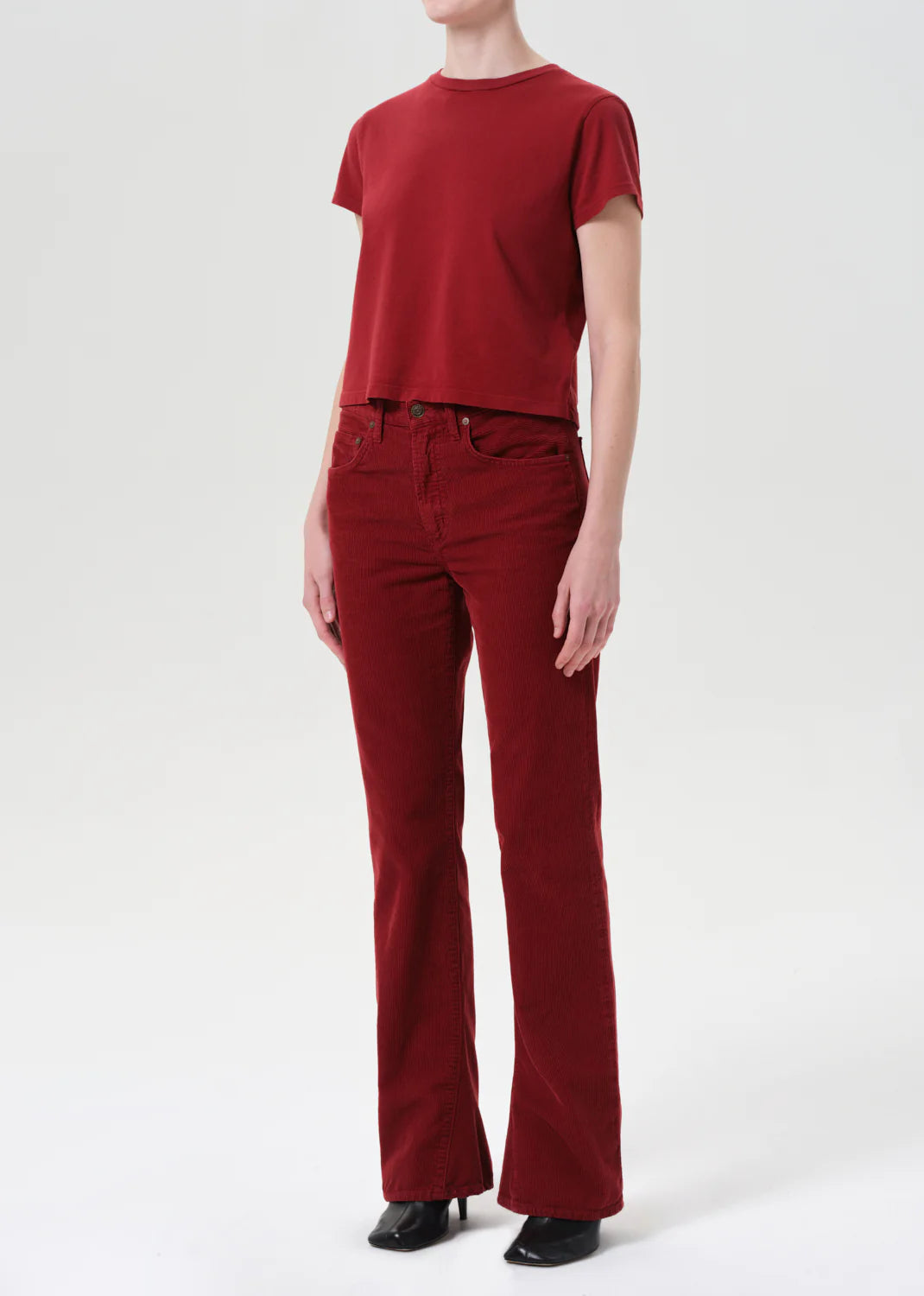 Agolde ADINE SHRUNKEN TEE IN BRICK