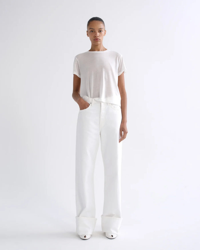 Agolde ADINE SHRUNKEN TEE (TENCEL JERSEY) Gesso