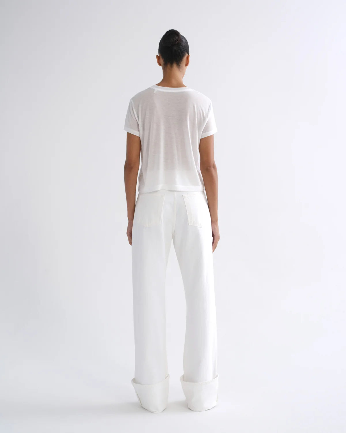Agolde ADINE SHRUNKEN TEE (TENCEL JERSEY) Gesso