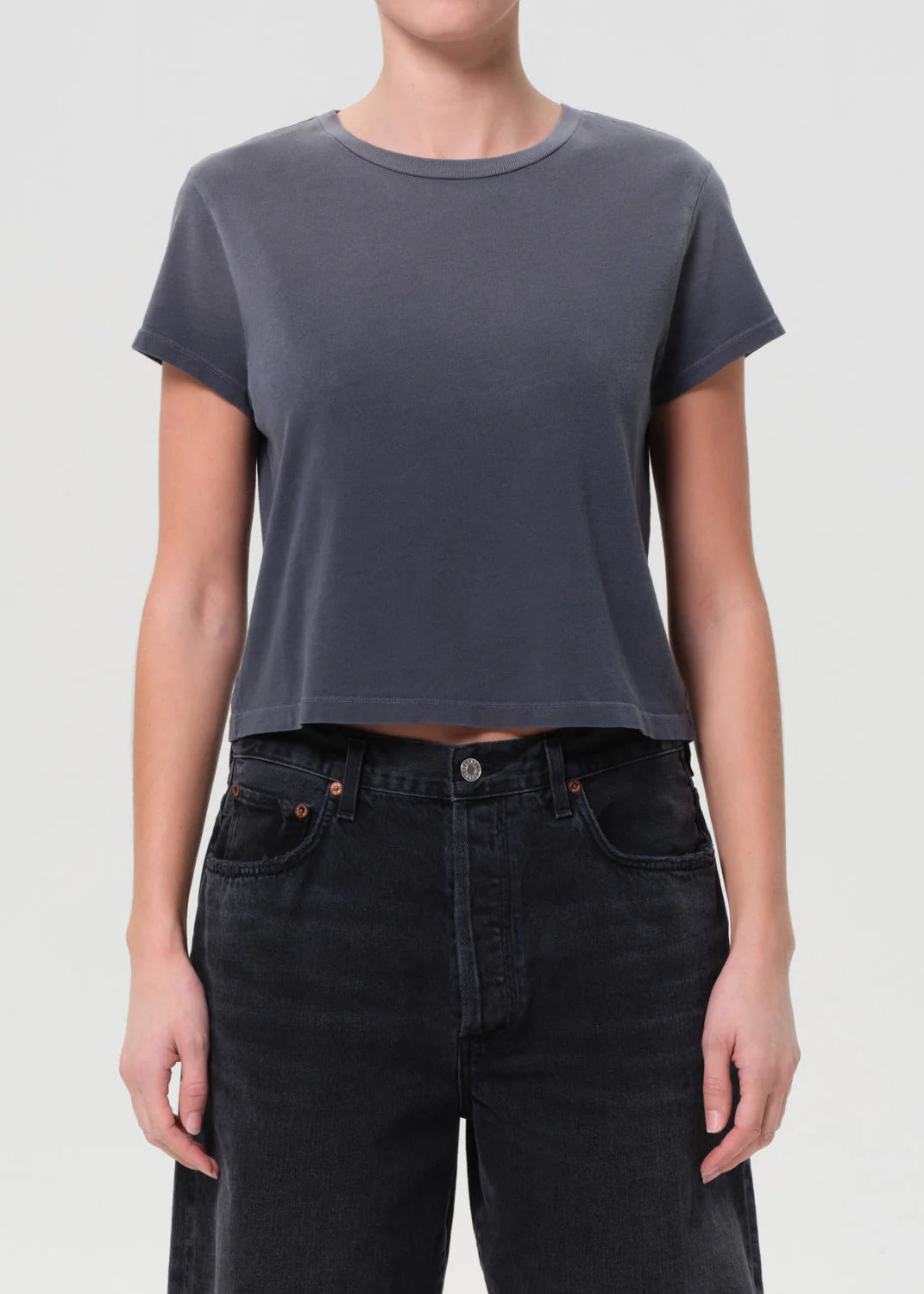 Agolde ADINE SHRUNKEN TEE IN WINDSTORM