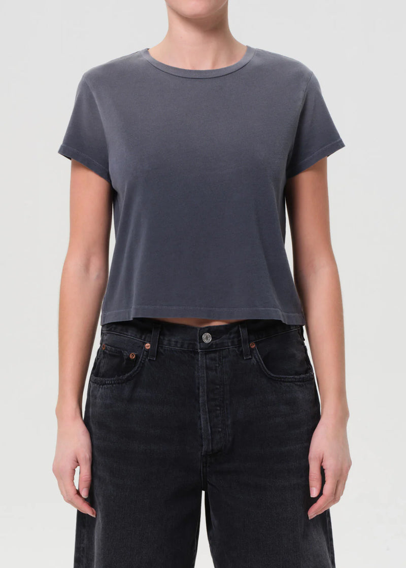 Agolde ADINE SHRUNKEN TEE IN WINDSTORM