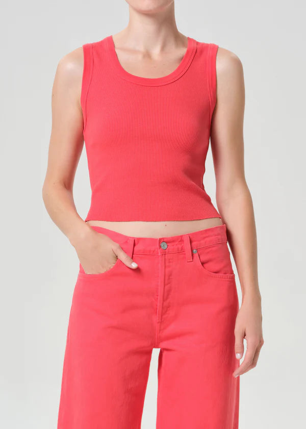 Agolde Shrunken Poppy Tank In Carnival