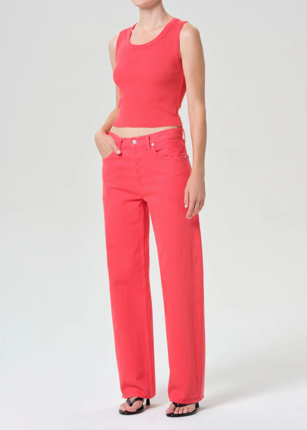 Agolde Shrunken Poppy Tank In Carnival