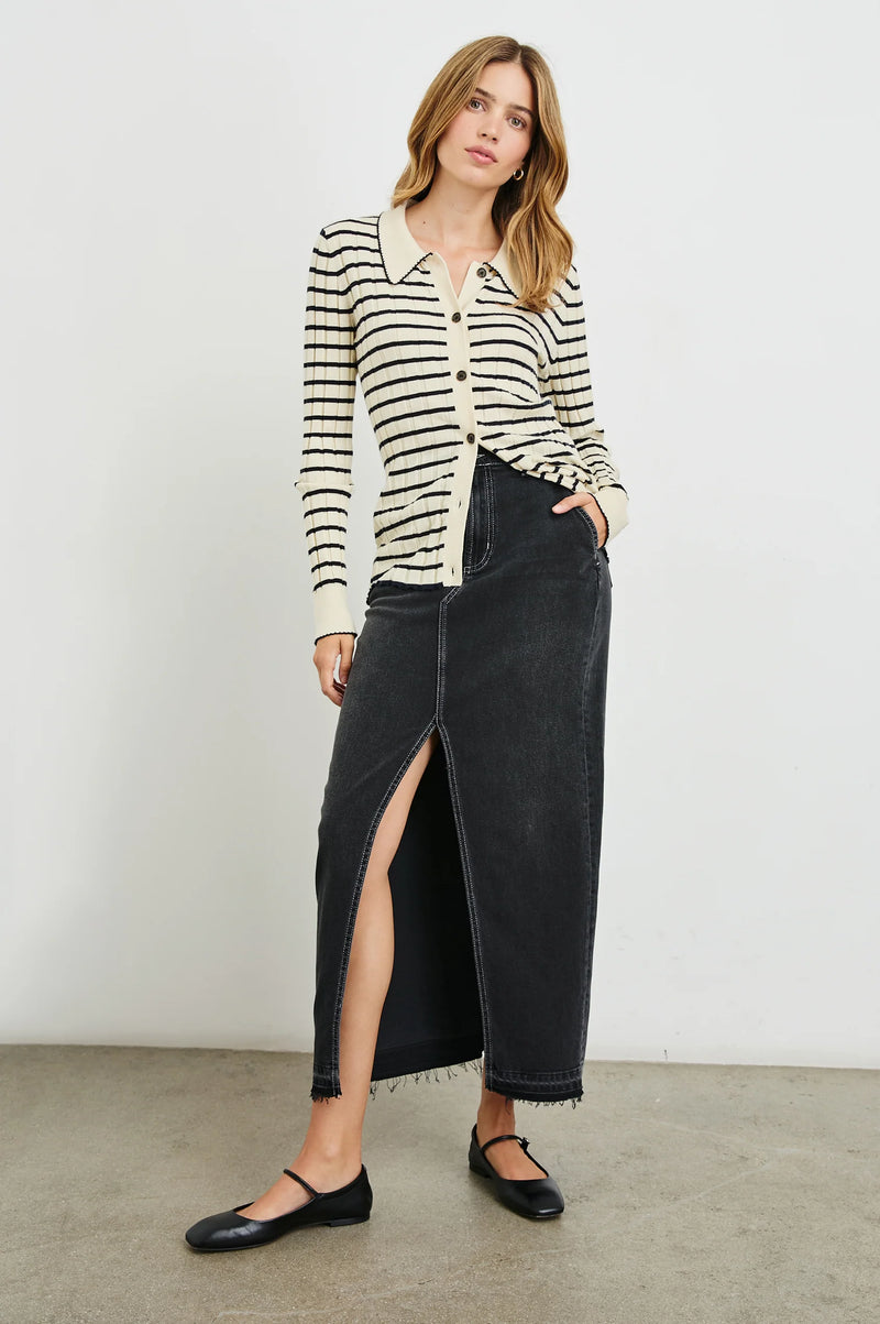 Rails Aurelia Top Ivory Navy Stripe