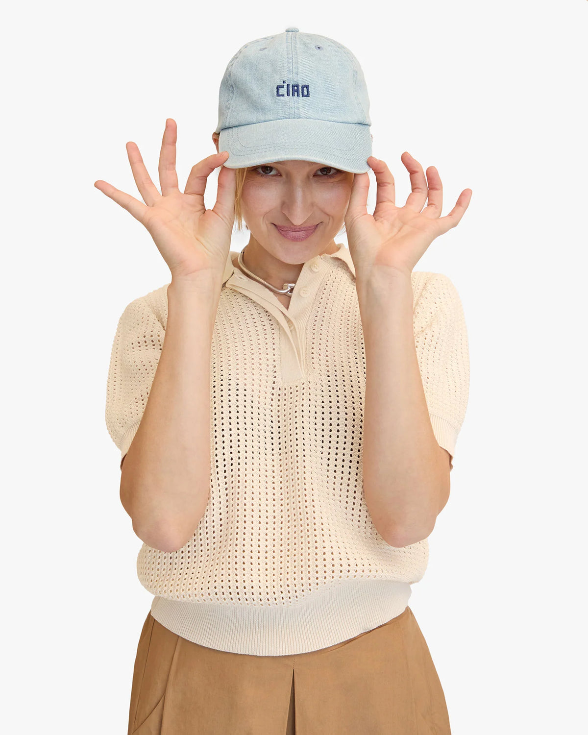 Clare V. Baseball Hat Light Denim Ciao