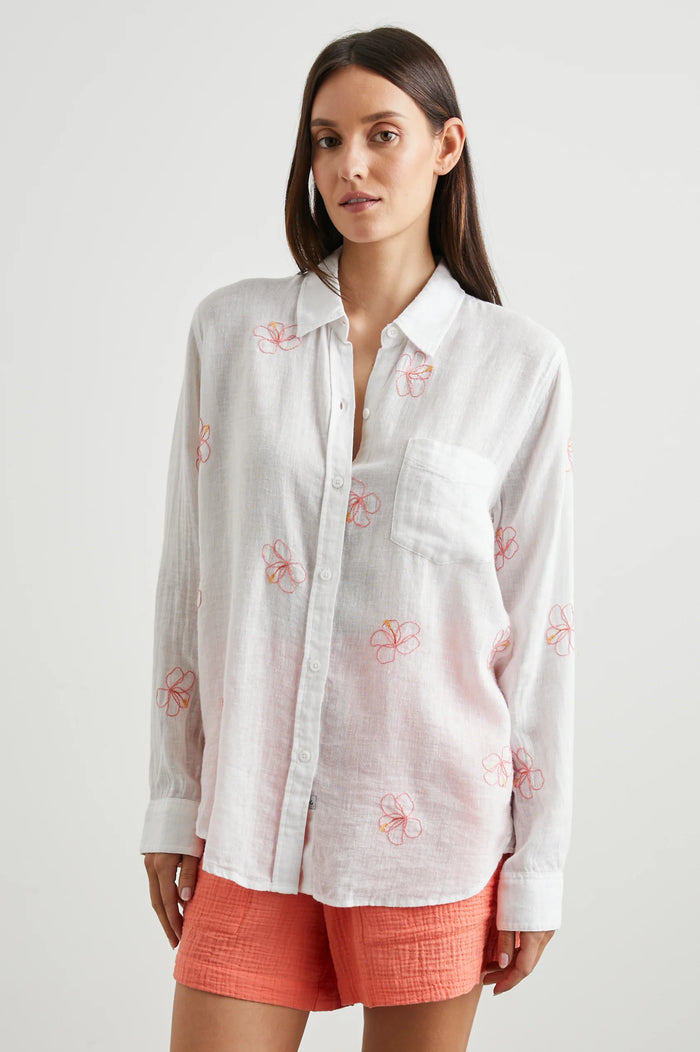 *RAILS Charli Shirt Hibiscus Embroidery*