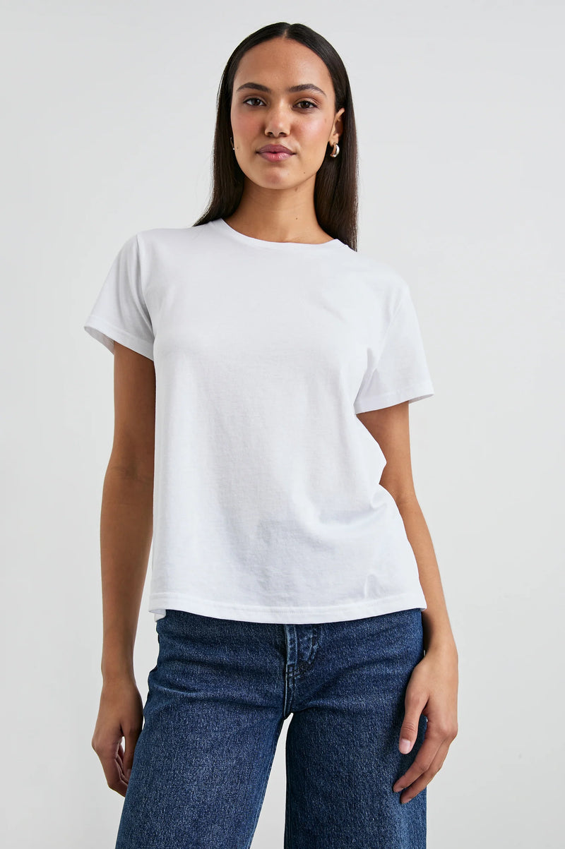 RAILS Classic Crew Neck T-Shirt White & Heather Grey