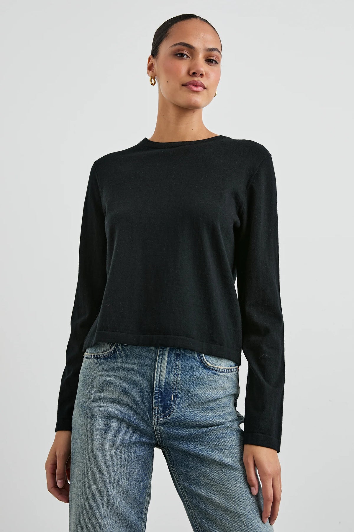 Rails Cotton Cashmere Long Sleeve Tee Black