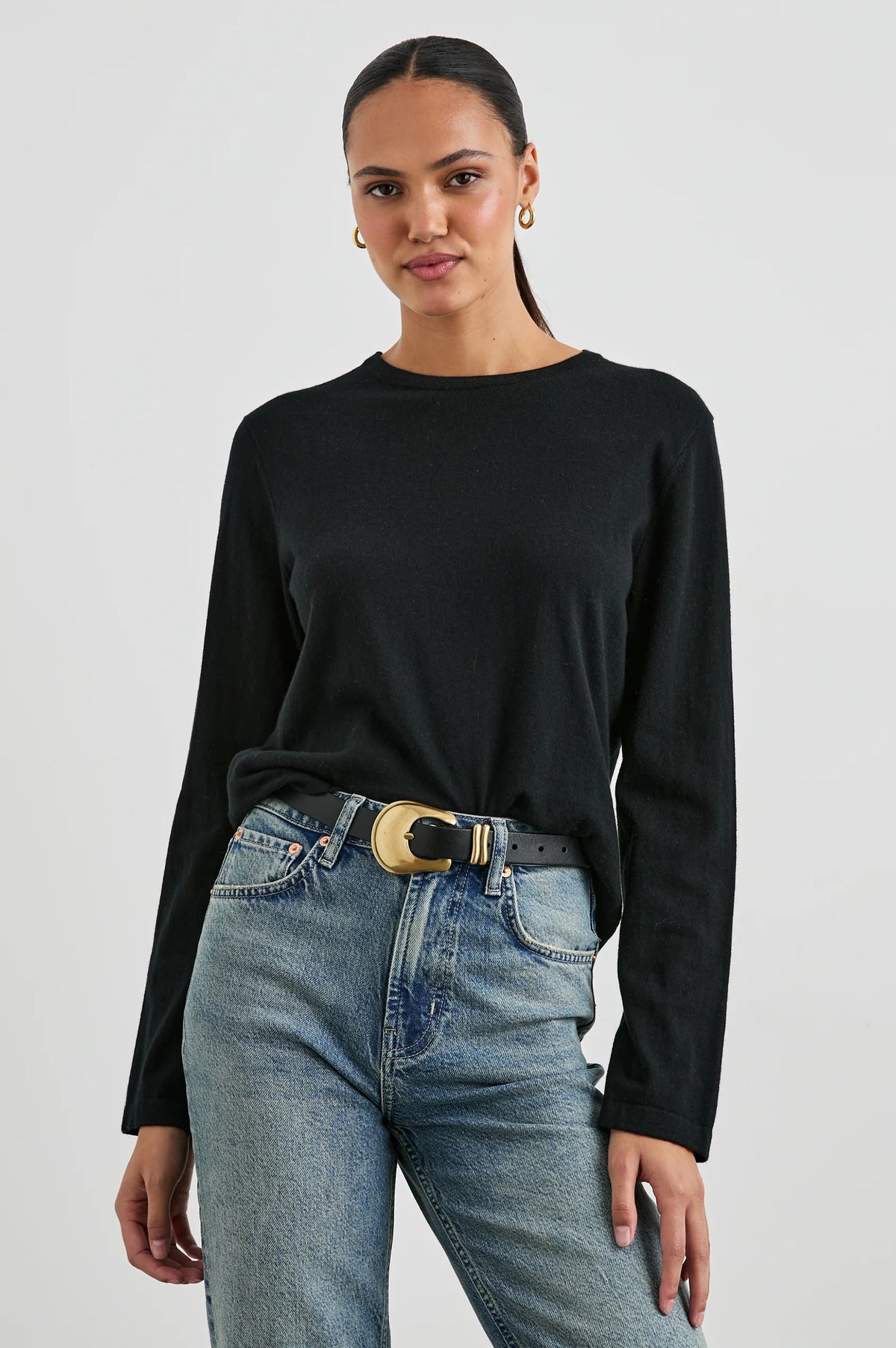 Rails Cotton Cashmere Long Sleeve Tee Black