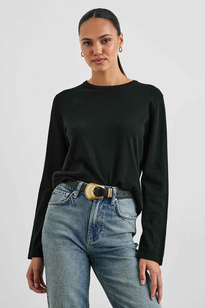 Rails Cotton Cashmere Long Sleeve Tee Black