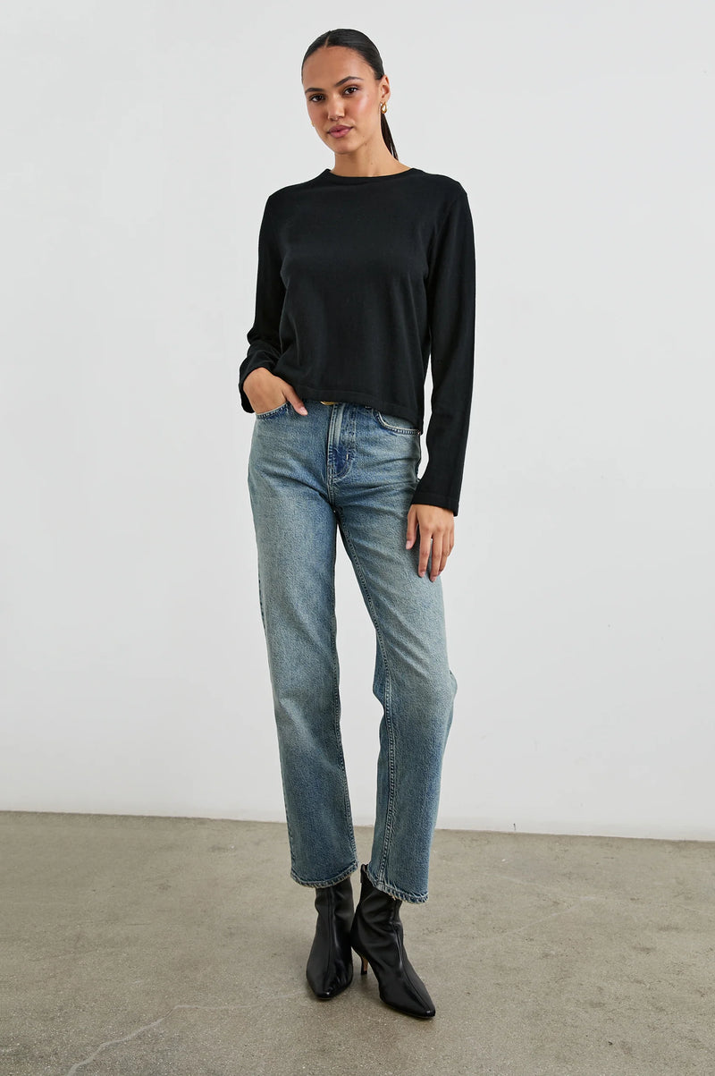 Rails Cotton Cashmere Long Sleeve Tee Black