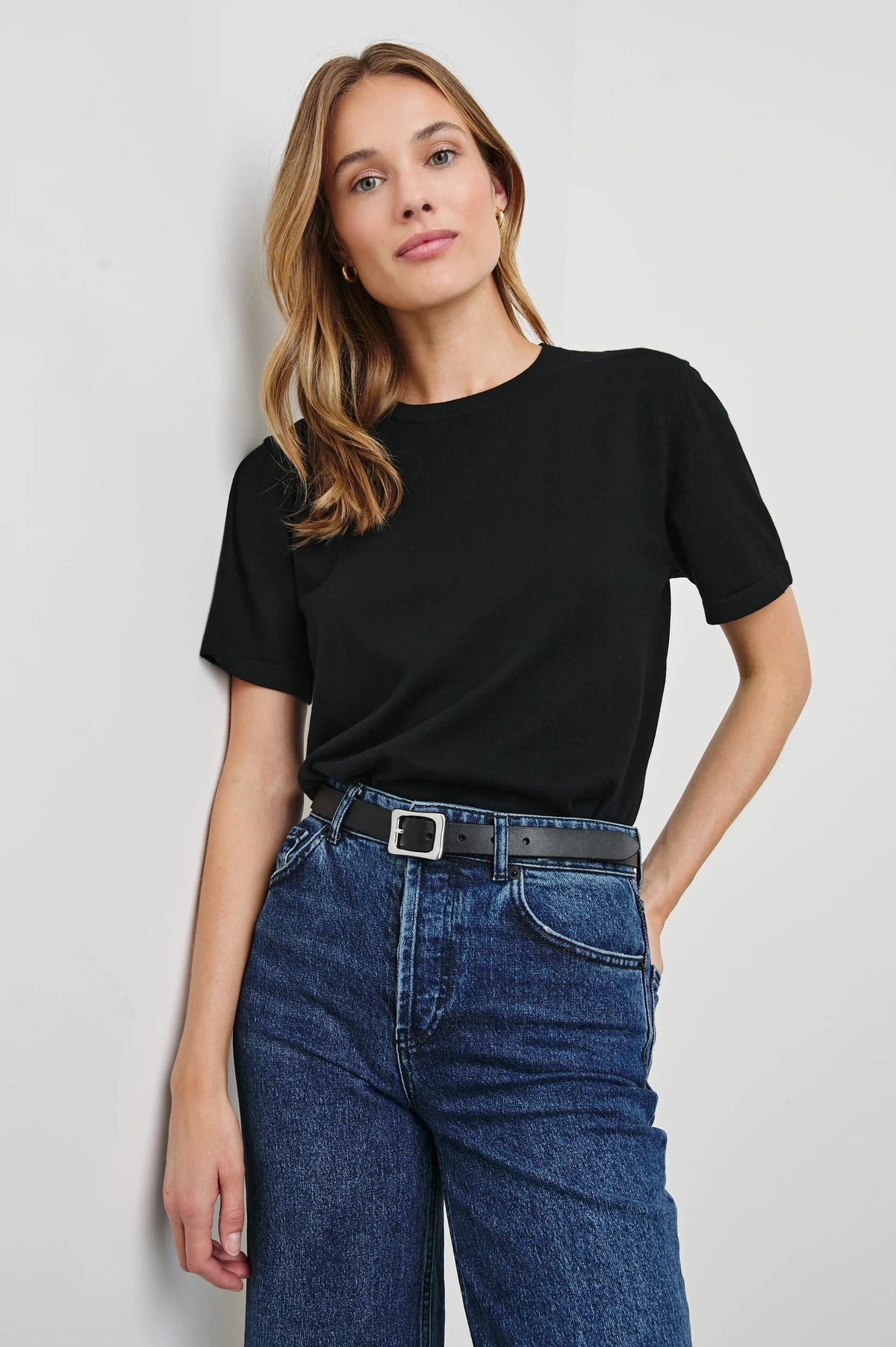 Rails Cotton Cashmere T-Shirt Black