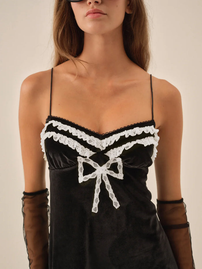 For Love & Lemons Claire Velvet Mini Dress