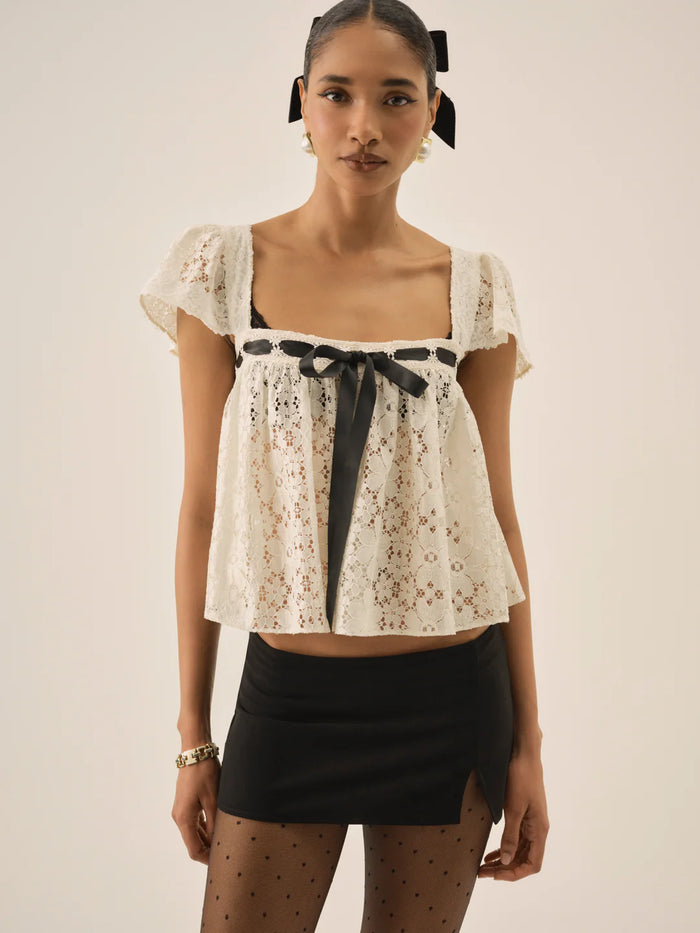 For Love & Lemons Creampuff Lace Top