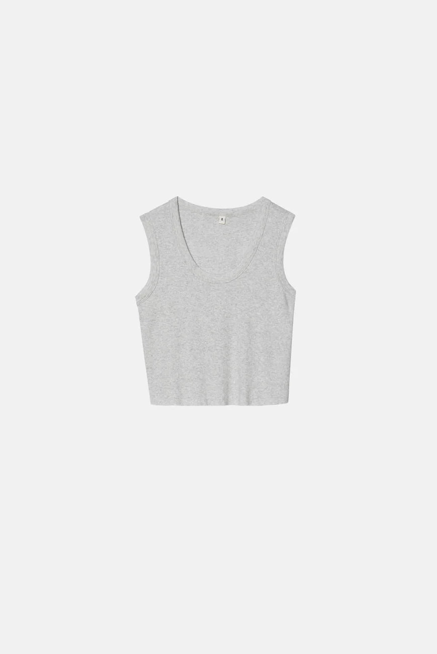 ELWOOD MALIBU CROP TANK ASH GREY