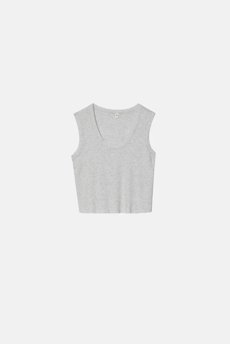 ELWOOD MALIBU CROP TANK ASH GREY