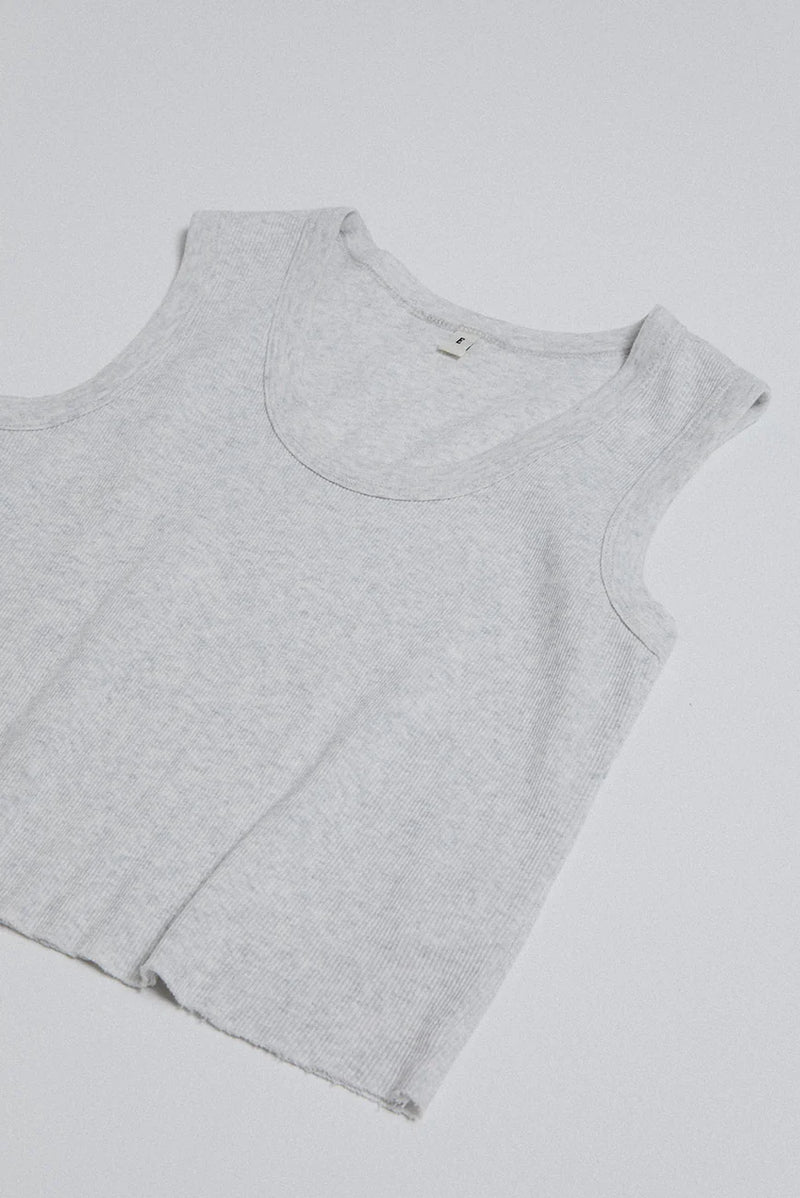 ELWOOD MALIBU CROP TANK ASH GREY