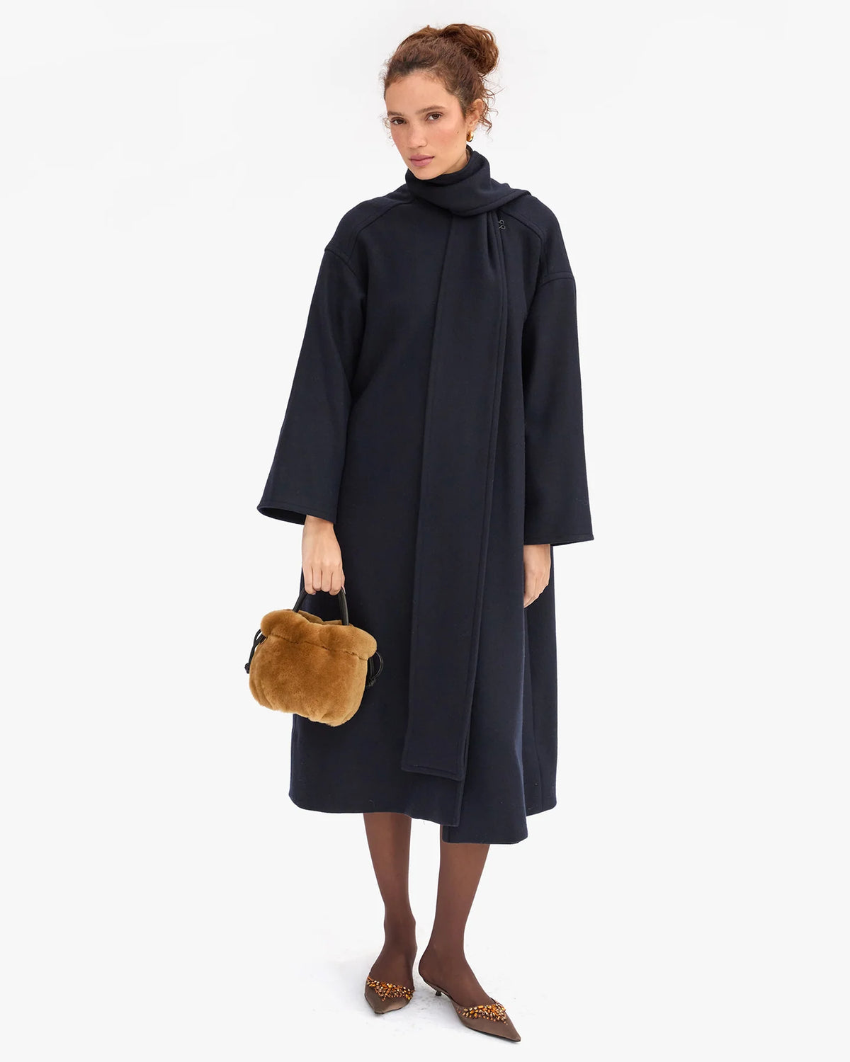 Clare V. EMMA W/ TOP HANDLE Teddy Shearling